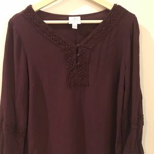 3/4 sleeve purple top